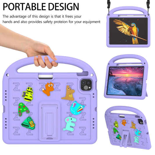 For iPad Pro 11 2025 / 2024 Cartoon Sparrow EVA Shockproof Tablet Case(Taro Purple) by buy2fix