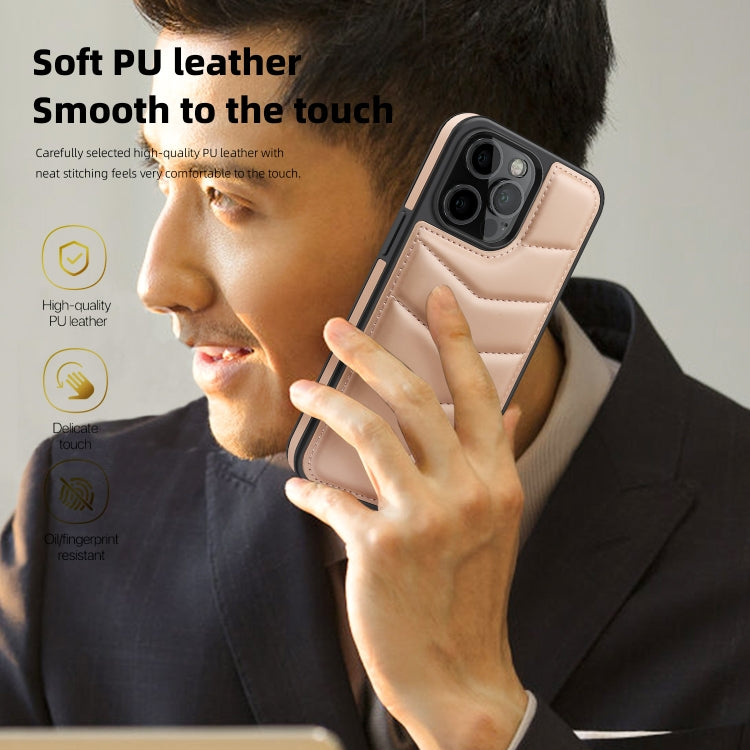 For iPhone 11 Down Jacket Card Bag Holder MagSafe Phone Case(Rose Gold) by buy2fix