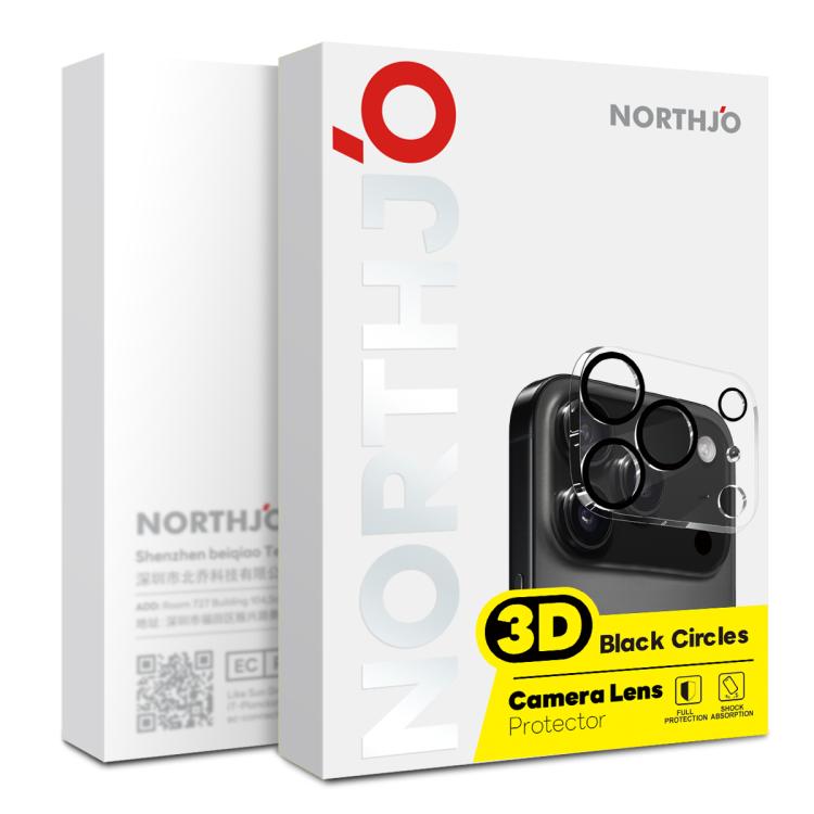 For iPhone 17 Pro NORTHJO Camera Lens Protector 3D Night Shot Tempered Glass Film(Black) - iPhone 17 Pro Tempered Glass by NORTHJO | Online Shopping UK | buy2fix