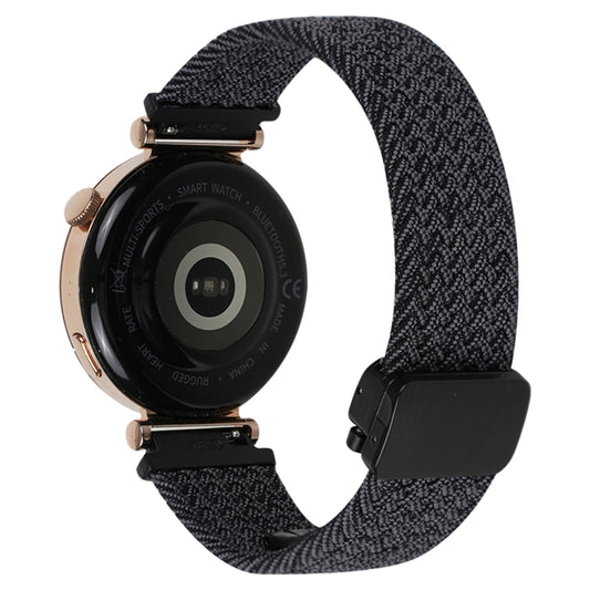 For Ticwatch Pro 3 Ultra 22mm Magnetic Buckle Braided Watch Band(Black Gray) by buy2fix