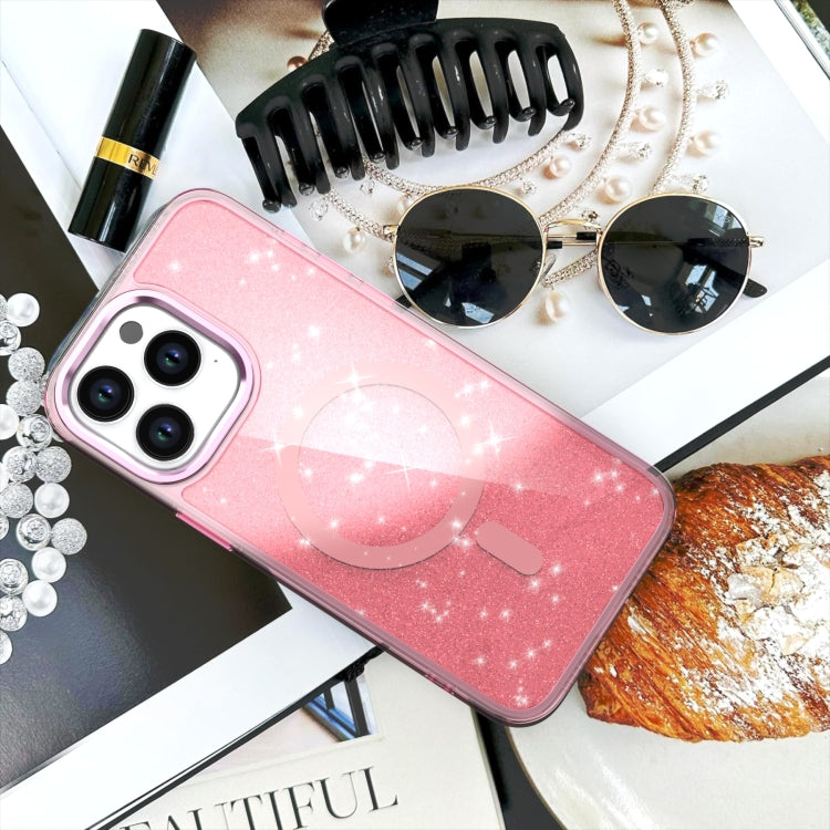 For iPhone 15 Plus Glitter MagSafe Shockproof Phone Case(Blue) by buy2fix