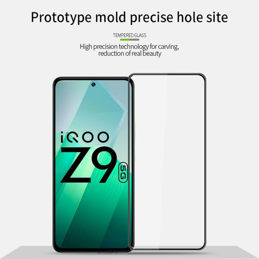 For vivo iQOO Z9 Global PINWUYO 9H 3D Curved Full Screen Explosion-proof Tempered Glass Film(Black) by PINWUYO