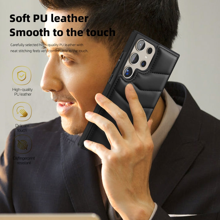 For Samsung Galaxy S24 Ultra 5G Down Jacket Card Bag Holder MagSafe Phone Case(Black) by buy2fix