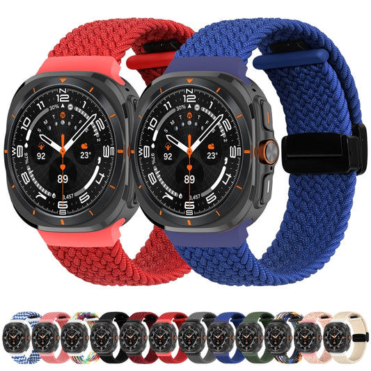 For Samsung Galaxy Watch Ultra 47mm Fold Magnetic Buckle Braided Watch Band(Blue) by buy2fix