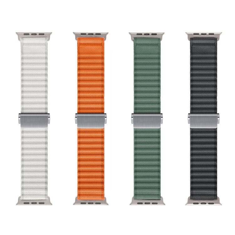 For Apple Watch Ultra 2 49mm Off Road Magnetic Buckle Braided Nylon Watch Band(Orange) by buy2fix