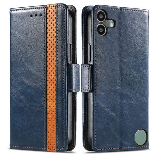 For Nothing CMF Phone 1 CaseNeo Splicing Dual Magnetic Buckle Leather Phone Case(Blue) - Nothing Cases by buy2fix | Online Shopping UK | buy2fix