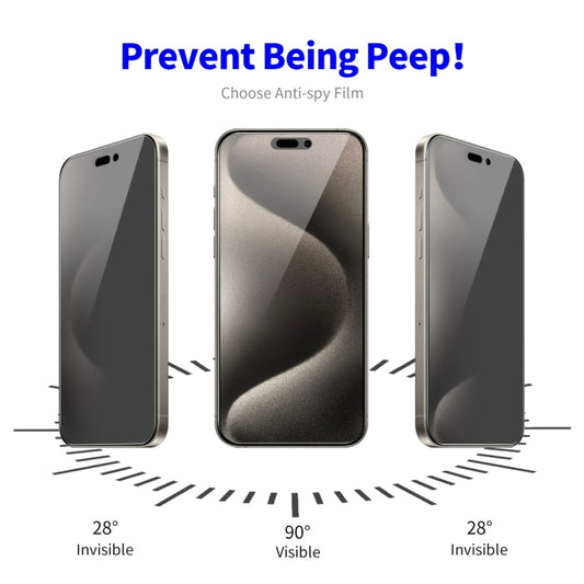 For iPhone 16 Pro Max 2pcs ENKAY Hat-Prince 28 Degree Anti-peeping Privacy Tempered Glass Film by ENKAY