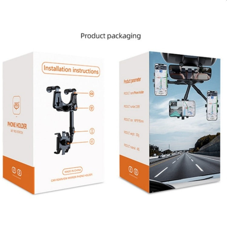 23-H06 Magnetic Phone Bracket Adjustable Angle Car Rearview Mirror Mount Holder by buy2fix