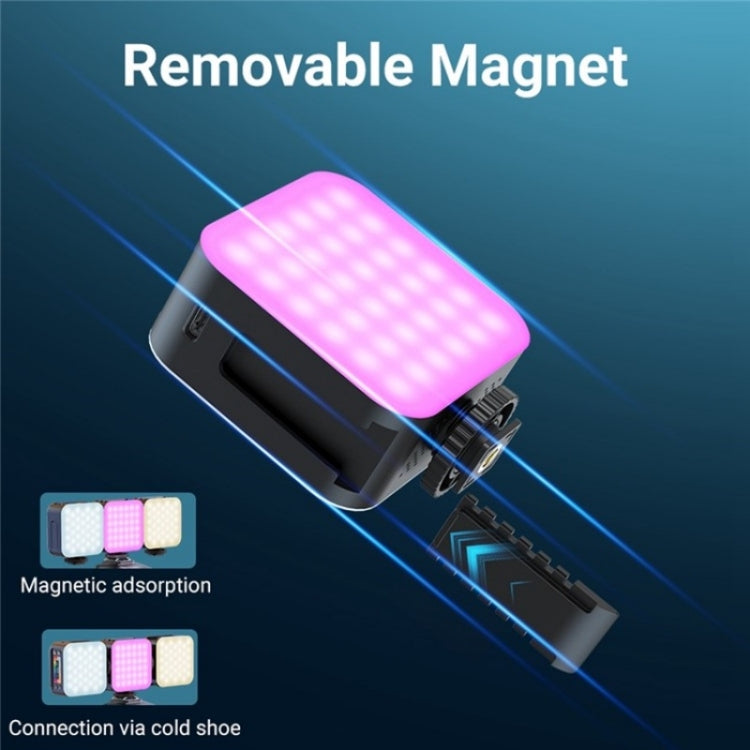 D02 Magnetic Adsorption Pocket RGB Video Lamp Mini LED Fill Light for Live Broadcast by buy2fix