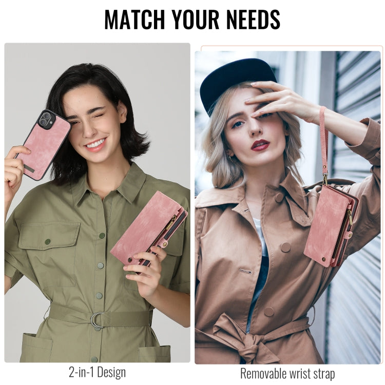 For iPhone 16 Plus CaseMe 008 Detachable Multifunctional Leather Phone Case(Pink) by CaseMe