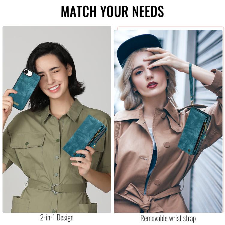 For iPhone 16e CaseMe 008 Detachable Multifunctional Leather Phone Case(Blue) - iPhone 16e Cases by CaseMe | Online Shopping UK | buy2fix