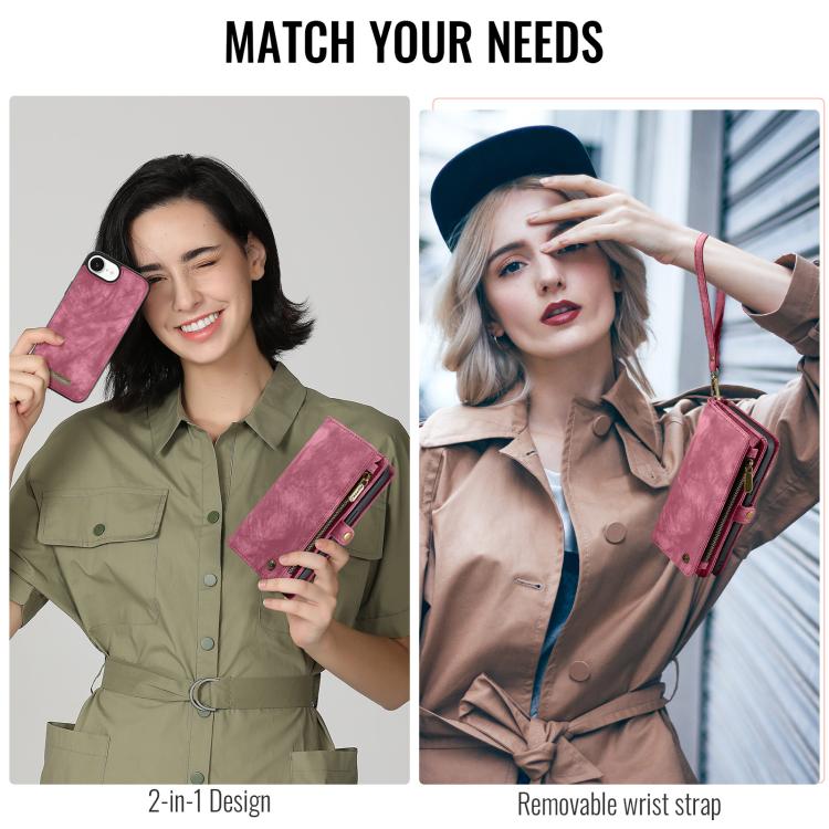 For iPhone 16e CaseMe 008 Detachable Multifunctional Leather Phone Case(Red) - iPhone 16e Cases by CaseMe | Online Shopping UK | buy2fix