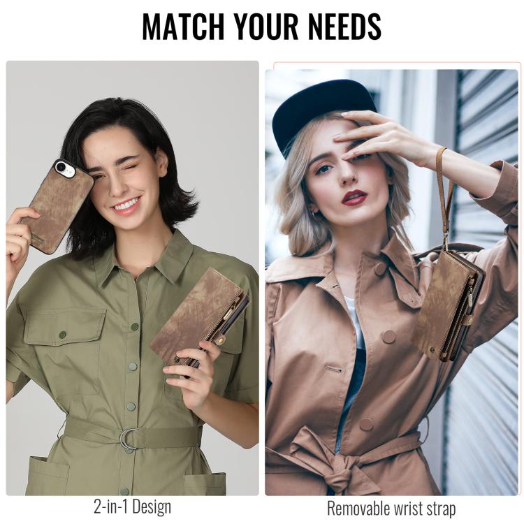 For iPhone 16e CaseMe 008 Detachable Multifunctional Leather Phone Case(Brown) - iPhone 16e Cases by CaseMe | Online Shopping UK | buy2fix