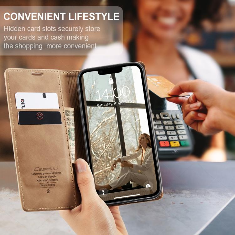 For iPhone 16e CaseMe 013 Multifunctional Horizontal Flip Leather Phone Case(Brown) - iPhone 16e Cases by CaseMe | Online Shopping UK | buy2fix