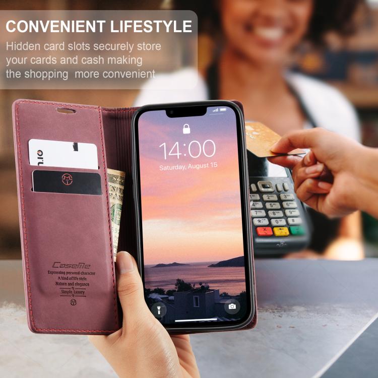 For iPhone 16e CaseMe 013 Multifunctional Horizontal Flip Leather Phone Case(Red) - iPhone 16e Cases by CaseMe | Online Shopping UK | buy2fix