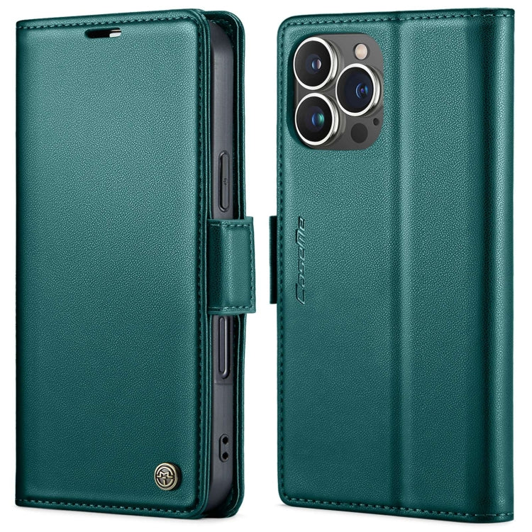 For iPhone 16 Pro Max CaseMe 023 Butterfly Buckle Litchi Texture RFID Anti-theft Leather Phone Case(Green) - iPhone 16 Pro Max Cases by CaseMe | Online Shopping UK | buy2fix