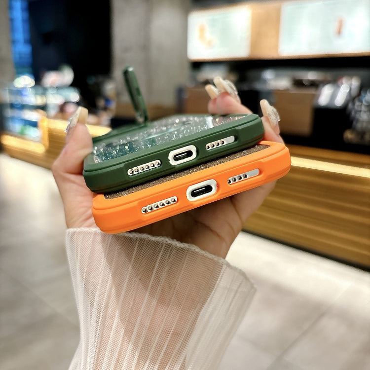 For iPhone 16 CD-grain Gradient Glitter Magsafe Acrylic Hybrid TPU Phone Case(Purple) by buy2fix