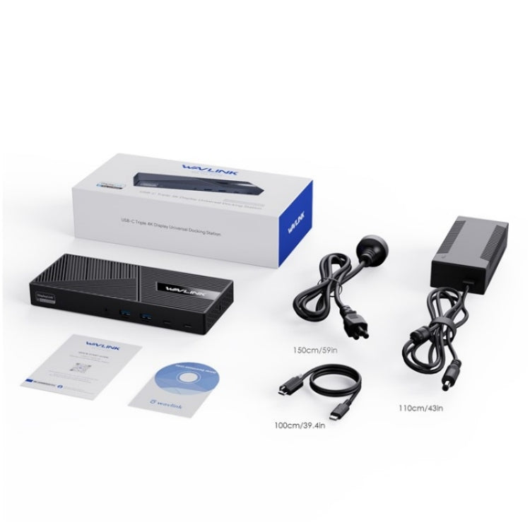WAVLINK UG69PD25 Pro 100W PD Charging Triple 4K Display Laptop Docking Station, Plug:UK Plug by WAVLINK