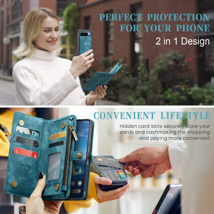 For Google Pixel 9 Pro XL CaseMe 008 Detachable Multifunctional Leather Phone Case(Blue) by CaseMe