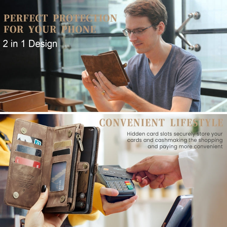 For Google Pixel 9 Pro XL CaseMe 008 Detachable Multifunctional Leather Phone Case(Brown) by CaseMe