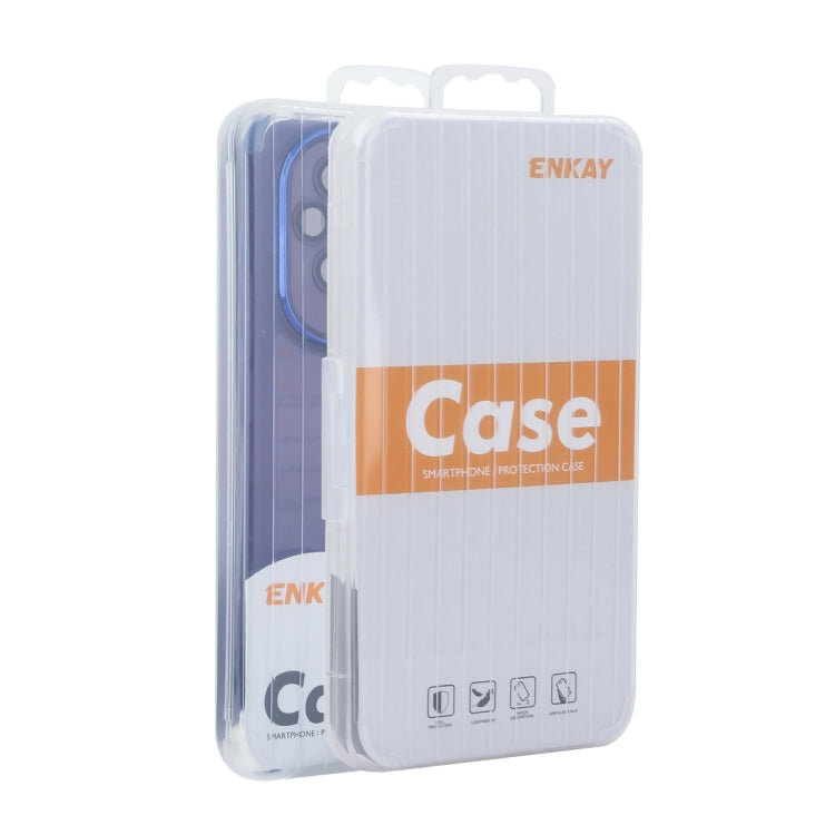 For Xiaomi 14 ENKAY Hat-Prince Translucent Matte TPU Phone Case with Lens Film(Blue) - Xiaomi Cases by ENKAY | Online Shopping UK | buy2fix