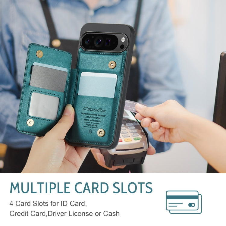 For Google Pixel 9 Pro XL CaseMe C22 Card Slots Holder RFID Anti-theft Phone Case(Green) by CaseMe