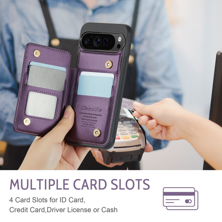 For Google Pixel 9 Pro XL CaseMe C22 Card Slots Holder RFID Anti-theft Phone Case(Purple) by CaseMe