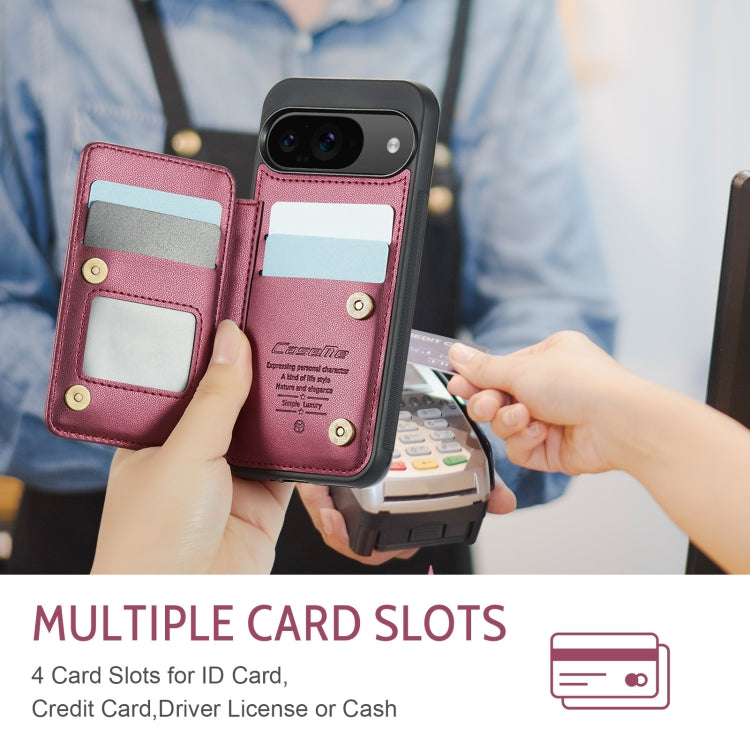 For Google Pixel 9 / 9 Pro CaseMe C22 Card Slots Holder RFID Anti-theft Phone Case(Wine) by CaseMe