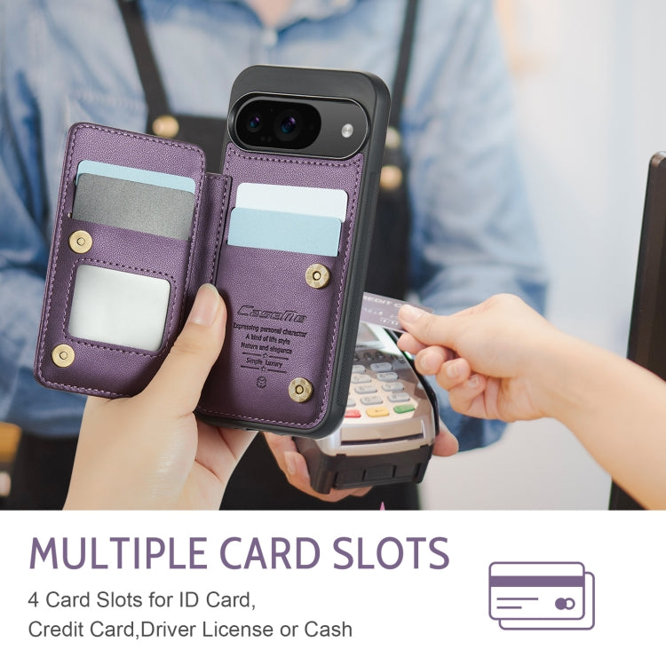 For Google Pixel 9 / 9 Pro CaseMe C22 Card Slots Holder RFID Anti-theft Phone Case(Purple) by CaseMe