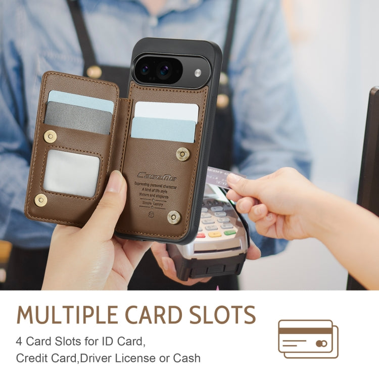 For Google Pixel 9 / 9 Pro CaseMe C22 Card Slots Holder RFID Anti-theft Phone Case(Brown) by CaseMe