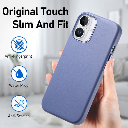For iPhone 16 Plus Electroplated Metal Button MagSafe Phone Case(Blue) by buy2fix