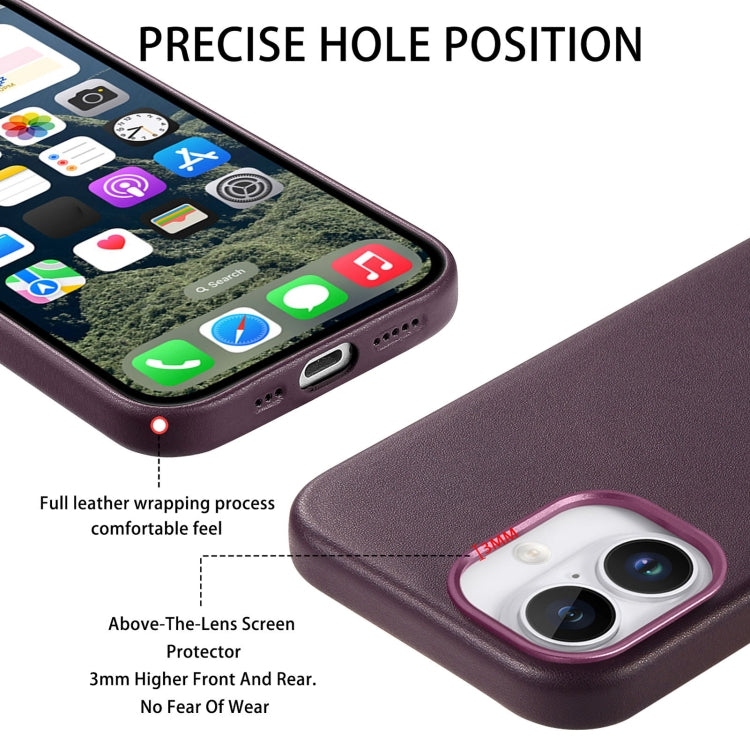 For iPhone 16 Plus Electroplated Metal Button MagSafe Phone Case(Purple) by buy2fix