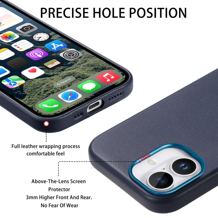 For iPhone 16 Plus Electroplated Metal Button MagSafe Phone Case(Dark Blue) by buy2fix