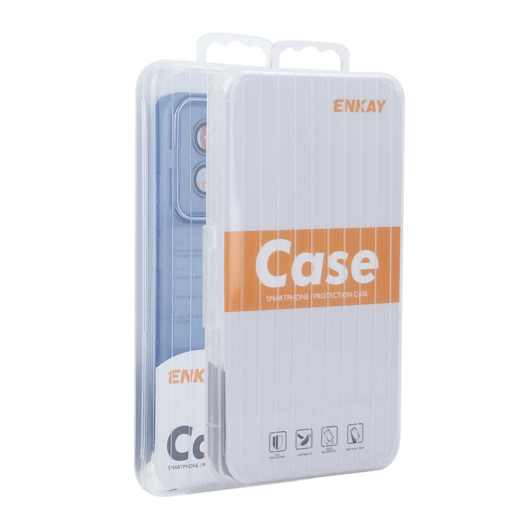 For iPhone 15 Pro ENKAY Hat-Prince Translucent Matte TPU Phone Case with Lens Film + 9H Big Arc Edge Film(Blue) - iPhone 15 Pro Cases by ENKAY | Online Shopping UK | buy2fix