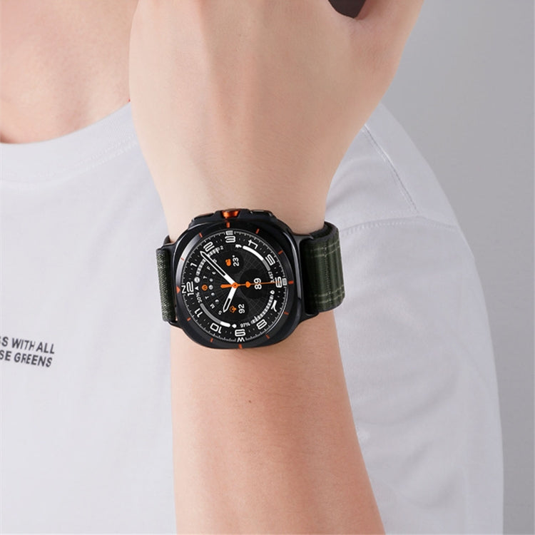 For Samsung Galaxy Watch Ultra 47mm / Ultra 2025 Sea Wave Texture Nylon Hook and Loop Fastener Watch Band(Gray) by buy2fix