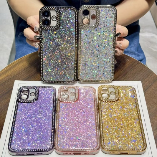 For iPhone 16 Pro Diamond Glitter Sequins TPU Phone Case(Pink) by buy2fix