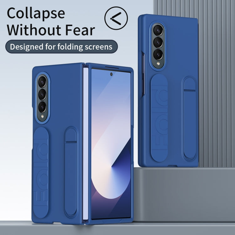 For Samsung Galaxy Z Fold3 Star Pattern Wristband Holder Phone Case(Blue) - Galaxy Phone Cases by buy2fix | Online Shopping UK | buy2fix