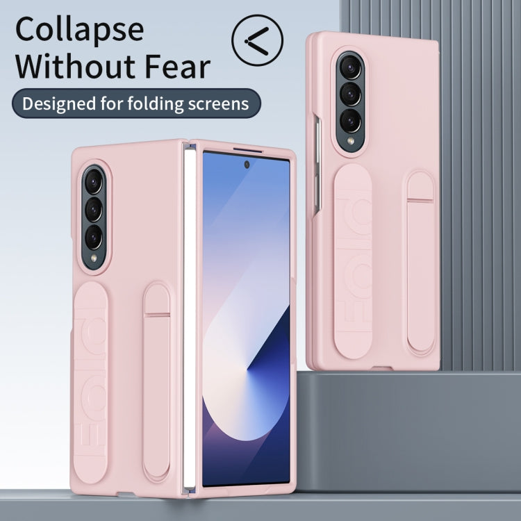 For Samsung Galaxy Z Fold4 Star Pattern Wristband Holder Phone Case(Pink) - Galaxy Z Fold4 5G Cases by buy2fix | Online Shopping UK | buy2fix