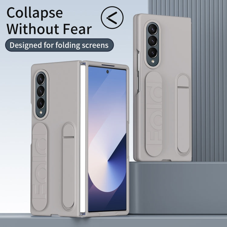 For Samsung Galaxy Z Fold4 Star Pattern Wristband Holder Phone Case(Titanium dust) - Galaxy Z Fold4 5G Cases by buy2fix | Online Shopping UK | buy2fix