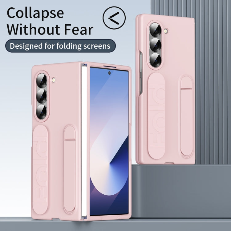 For Samsung Galaxy Z Fold6 5G Star Pattern Wristband Holder Phone Case(Pink) - Galaxy Z Fold6 5G Cases by buy2fix | Online Shopping UK | buy2fix