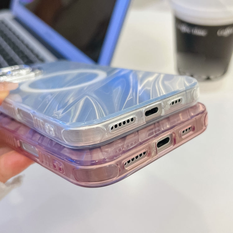 For iPhone 16 Plus Plating Texture MagSafe TPU Phone Case with Glitter Lens Film(White Tinfoil Texture) by buy2fix