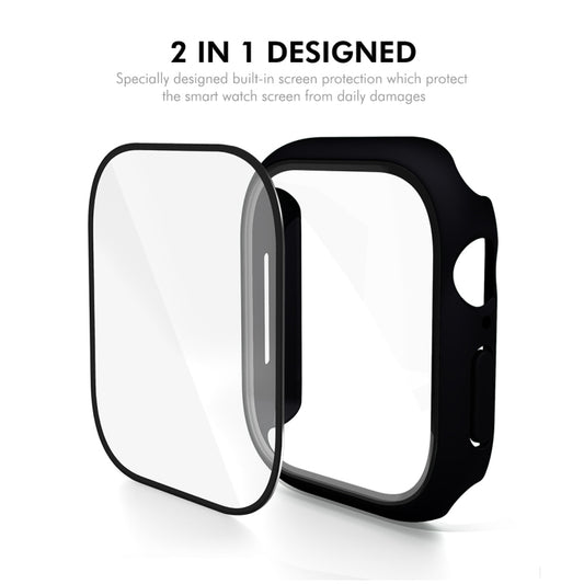 For Apple Watch Series 11 / 10 46mm ENKAY Hat-Prince PC Tempered Glass Film Integrated Watch Case(Black) by ENKAY