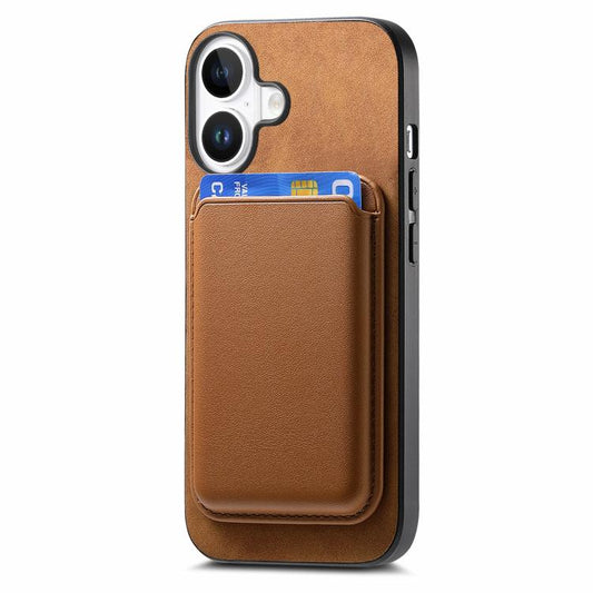 For iPhone 17 Retro Magsafe Card Bag PU Back Cover Phone Case(Brown) - iPhone 17 Cases by buy2fix | Online Shopping UK | buy2fix