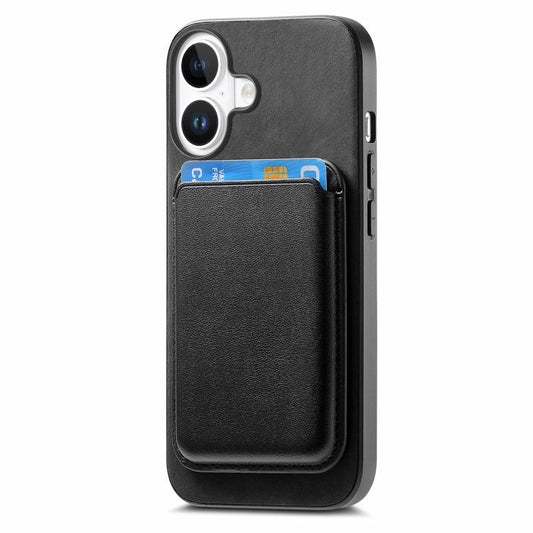 For iPhone 17 Retro Magsafe Card Bag PU Back Cover Phone Case(Black) - iPhone 17 Cases by buy2fix | Online Shopping UK | buy2fix