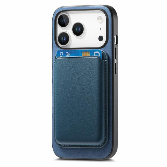 For iPhone 17 Pro Retro Magsafe Card Bag PU Back Cover Phone Case(Blue) - iPhone 17 Pro Cases by buy2fix | Online Shopping UK | buy2fix