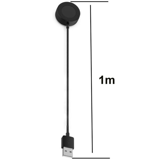 For Garmin Fenix 8 AMOLED / Vivoactive 6 USB Interface Disc Base Smart Watch Charging Cable, Length: 1m(Black) - Charger by buy2fix | Online Shopping UK | buy2fix