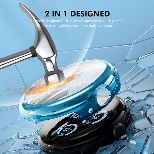 For Google Pixel Watch 3 41mm ENKAY Hat-Prince Full Coverage Electroplated Soft TPU Case with Screen Protection(Midnight Blue) by ENKAY