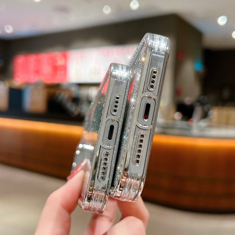 For iPhone 16 Plus Diamond Gradient Glitter Plated TPU Phone Case(Green) by buy2fix