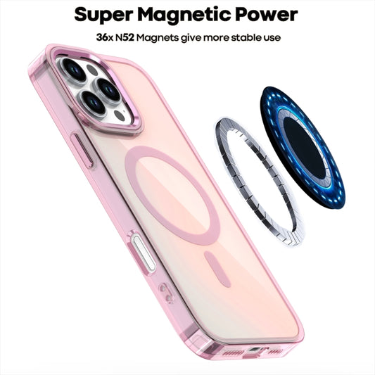 For iPhone 16 Bright Shadow Magsafe Discoloration Phone Case(Pink) by buy2fix