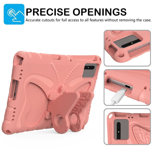 For Lenovo Tab M11 / Xiaoxin Pad 11 2024 Butterfly Bracket EVA Shockproof Tablet Case(Pink Orange) by buy2fix